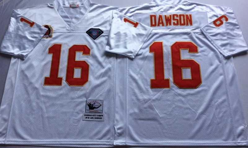 Chiefs 16 Lake Dawson White M&N Throwback Jersey